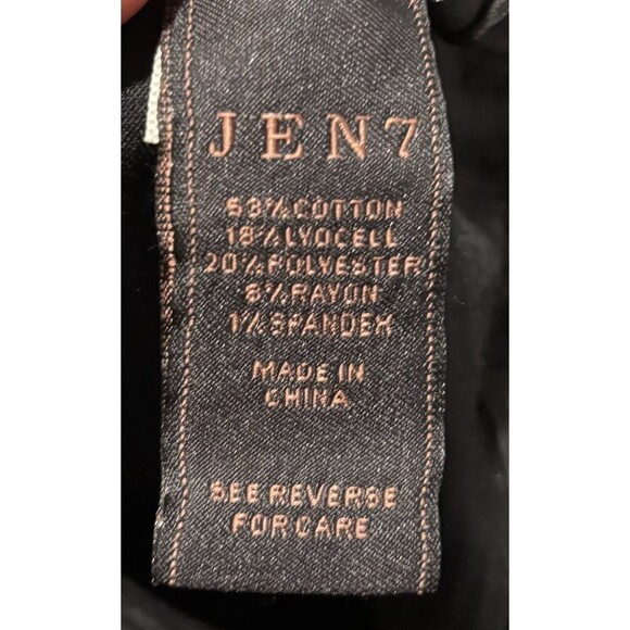 Jen7 by 7 for All Mankind Womens 10 Black Denim Shiny Pants Ankle Skinny Jeans - Picture 4 of 5